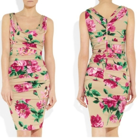 Dolce & Gabbana Dresses & Skirts - Dolce & Gabbana Peony Print Ruched Dress